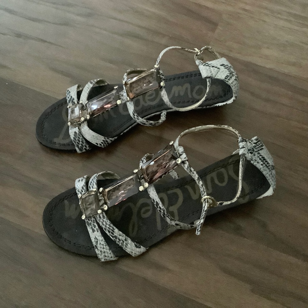 Sam Edelman pattern snake-skin sandals